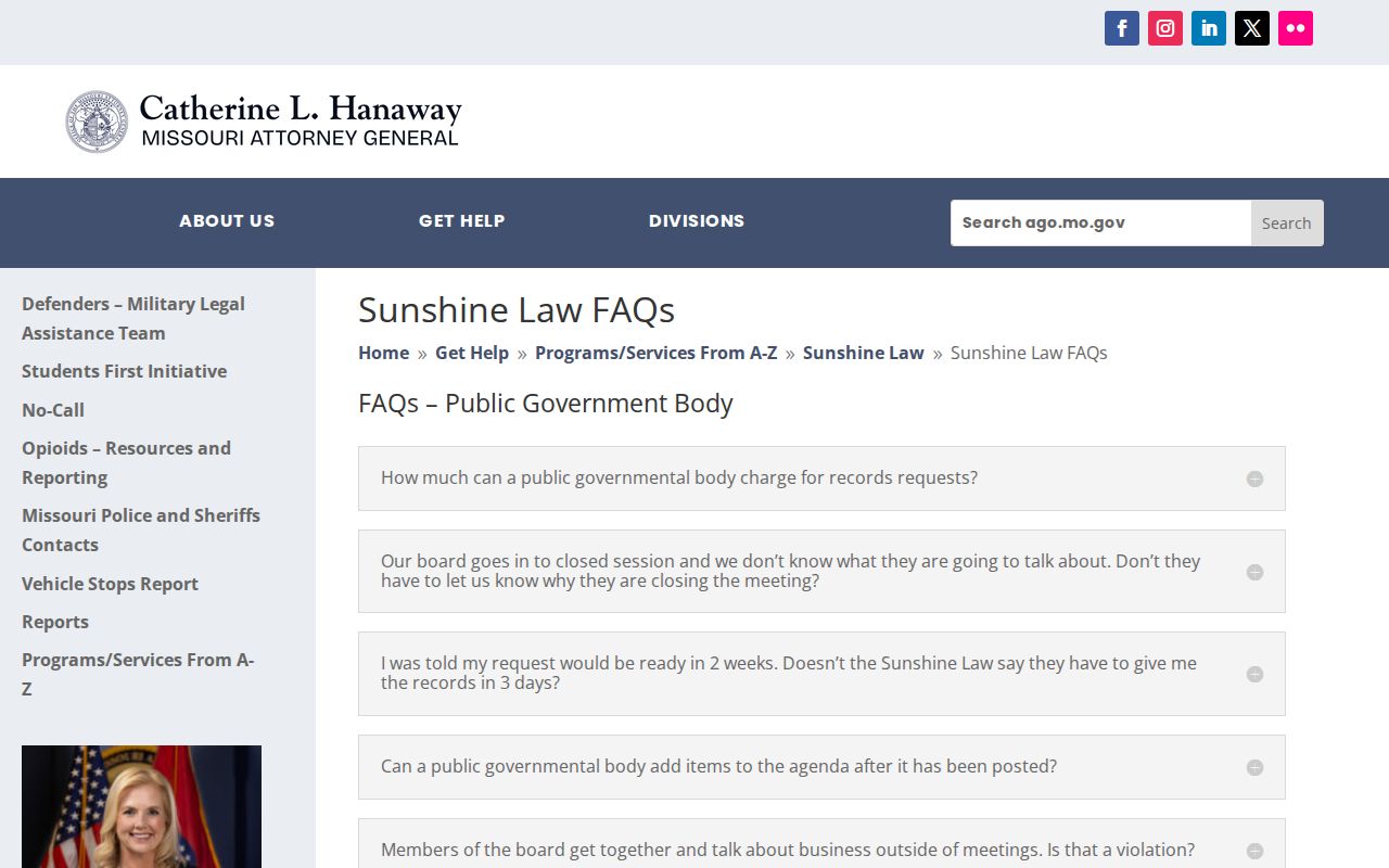 Missouri Sunshine Law guidance for Dent County arrest records