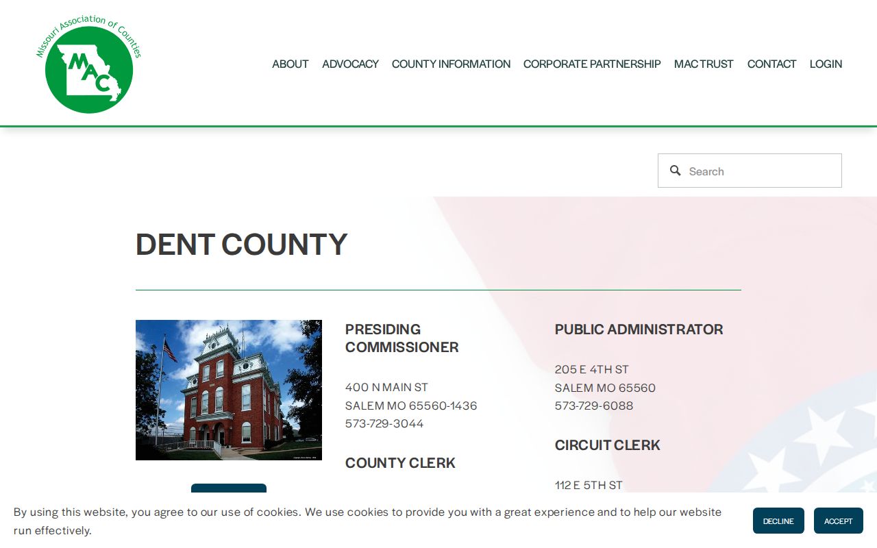 Dent County criminal records office directory