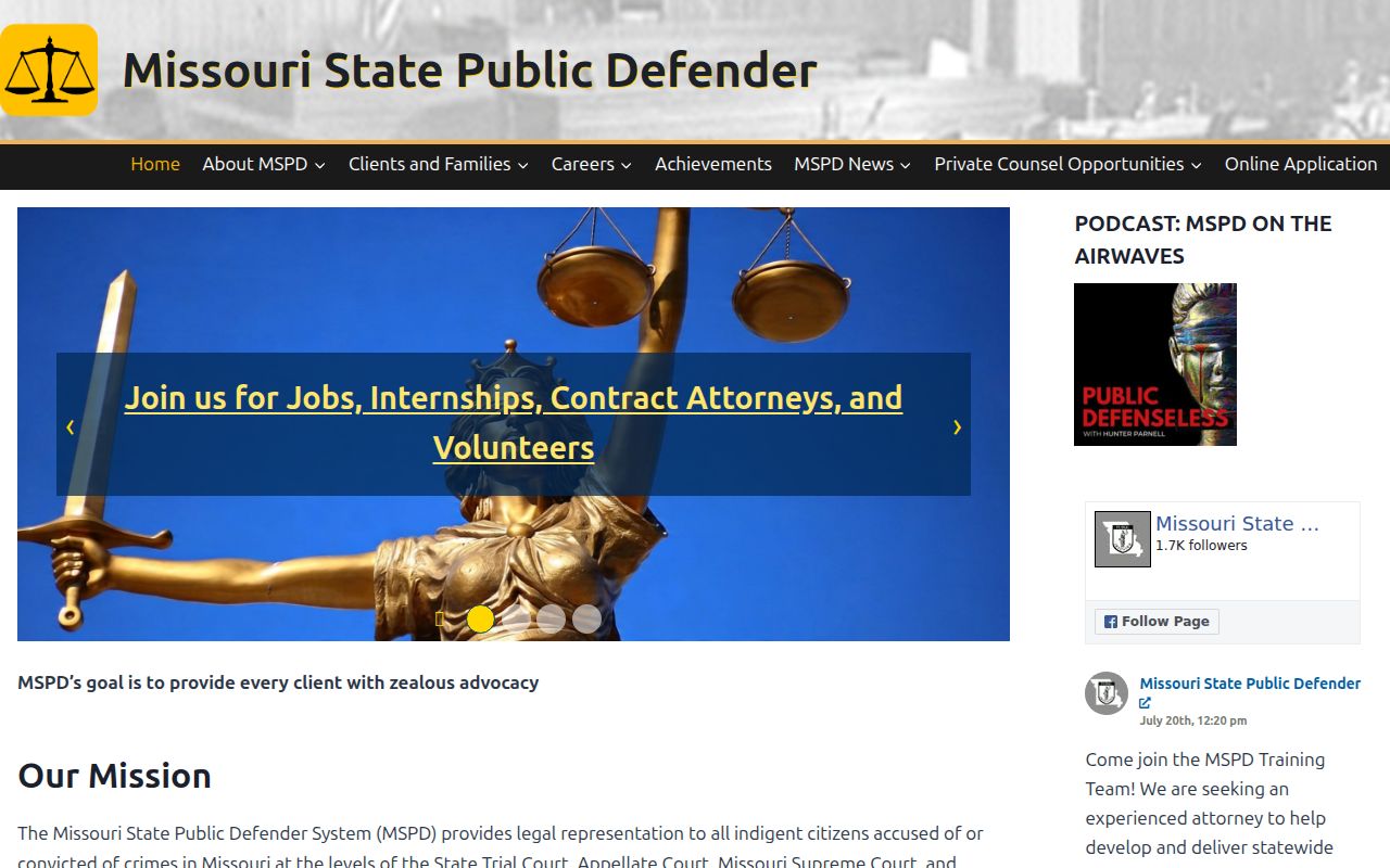 Missouri public defender resource for Dent County criminal court records